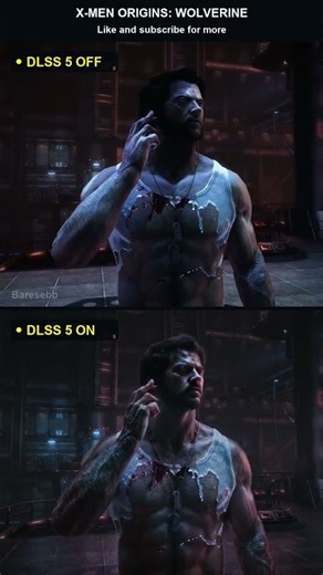 X-Men DLSS 5: The screen in his hand – OFF vs ON #wolverine #dlss5