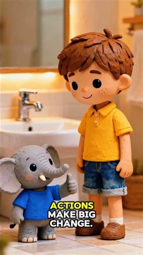 Saving Water #clay #clayanimation #claymation #kids #education #learning #elephant