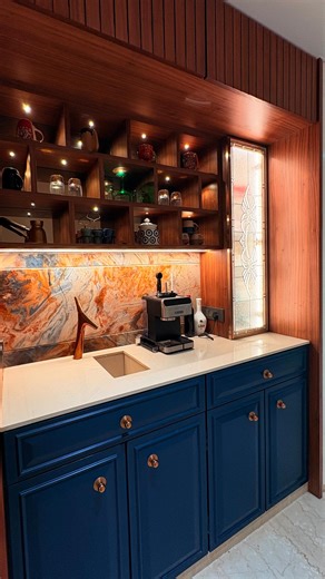 A thoughtfully designed coffee and bar counter that blends warmth, function, and style ☕ | Countach Consultants | Facebook