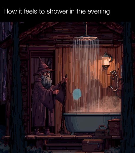 Yess! I love showering in the evening, don’t you?? It’s so nice and relaxing, especially when you listen to music! Enjoy this post guys, and have a good night and Tuesday! #darkfantasy #relatablevideos #shower #midjourney #fypdong