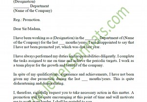 Grievance Letter to the Boss for Not Getting a Promotion