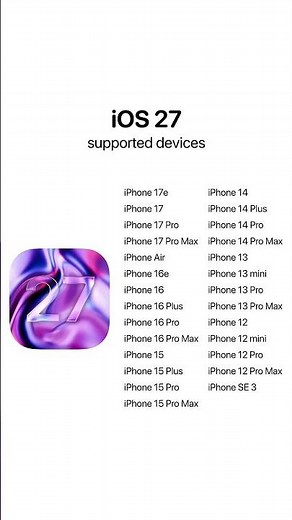 iOS 27 Supported Devices
