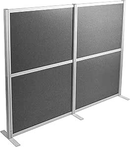 VIVO Modular Wall System, 2 PET Panels, Modern Professional Office Cubicle Dividers, Freestanding Privacy-Screen, 66 inches High, Dark Gray, PP-MWS63D