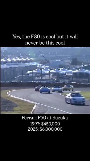 992K views · 25K reactions | Yes, the F80 is cool but it will never be this cool. Ferrari F50 racing at Suzuka in the 90s 1997: $450,000 2025: $6,000,000 If you don’t like learning about investment cars please don’t follow Autofolio. | Autofolio | Facebook