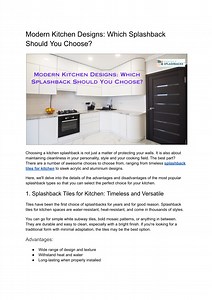 Modern Kitchen Designs_ Which Splashback Should You Choose_ - SlideServe