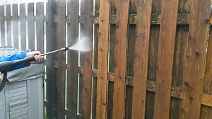 12 reactions | Fun fact: when powerwashing, the water is going over 200mph! This helps to get rid of the mildew, dirt, and grime so the paint adheres and lasts longer. What a difference powerwashing makes! Protect your fence, deck or exterior house before the winter! | Go Build Stuff | Facebook
