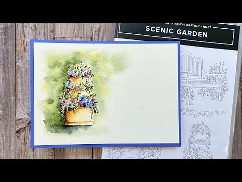 Watercoloring Techniques Stampin’Up! Scenic Garden Using Masking Fluid