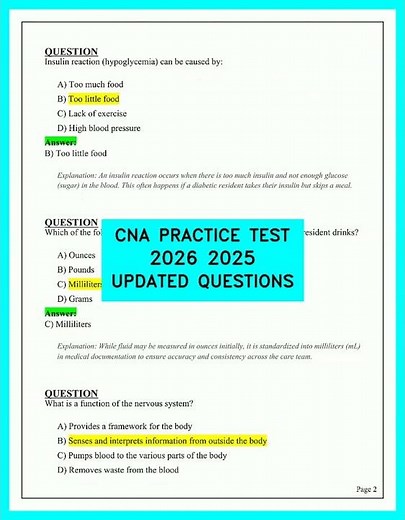 CNA Practice Test 2025-2026: Official Updated Exam Questions & Explanations to Pass the Real Exam