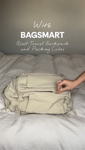 Amy | Home and Lifestyle 💛 on Instagram: "AD Pack with me and @bagsmart_official 🤍👚✈️🧺 Backpack: Bagsmart Blast Travel Backpack Extended (38L) in Beige Packing Cubes: Bagsmart Blast Packing Cubes in Rose Dawn Whether you want to get your Christmas shopping started or treat yourself this Black Friday, you can save between 15-40% on bagsmart bundles! You can also use my code AmyB38 for 10% at checkout 💸 The packing cubes are an absolute game changer for me as they help me pack smarter and sav