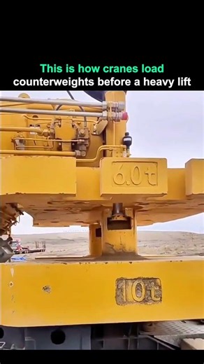 Thia is how cranes load counterweights before a heavy lift