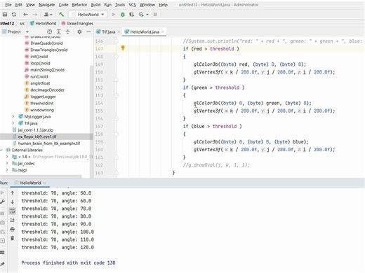 TIFF格式图片文件不同阈值旋转