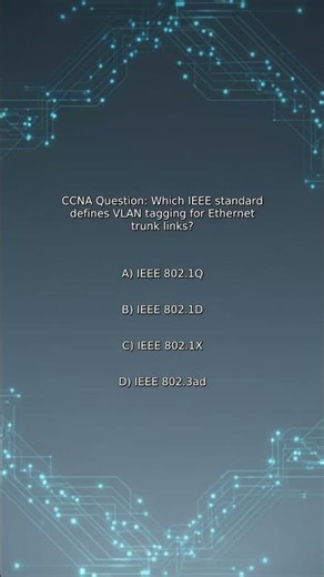 CCNA Quiz: Which IEEE standard defines VLAN tagging for Ethernet trunk links?