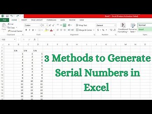 How to Generate Serial Numbers in Excel - 3 Methods Explained