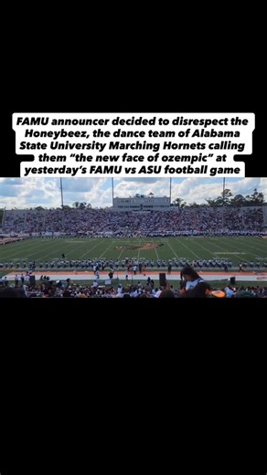 Daily viral content on Instagram: "FAMU announcer decided to disrespect the Honeybeez, the dance team of Alabama State University Marching Hornets calling them “the new face of ozempic” at yesterday’s FAMU vs ASU football game #asu #famu #honeybeez #cfb #reels #viral #sports"