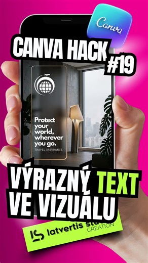 Ztrácí se ti text ve fotce? Zkus tenhle rychlý trik v @Canva . Říká se tomu “glassmorphism”. Dej pod něj zkopírované pozadí, ořízni ho a rozostři. Zmizí rušivé detaily, ale barvy zůstanou. Text krásně vynikne a vypadá to profi. Jednoduchý postup a hotovo za pár vteřin! Ulož si video na příště! 📌 #canvatipy #tvorbaobsahu #canvacz #Tutorial #canvahack