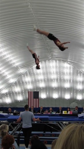 Synchro redemption 😈#flips#twist#gym#gymnastics#trampoline#fyp#foryou#extreme#insane#calisthenics