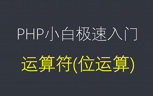 【php基础入门课】小白必学的php课程，第十四节课，php位运算符