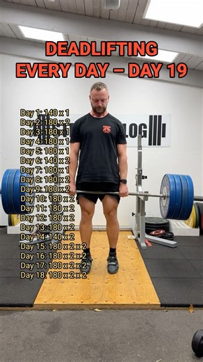 My daily deadlift progression (day 19)