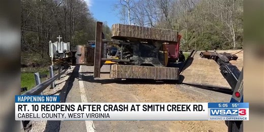 Rt. 10 reopens after crash at Smith Creek Road