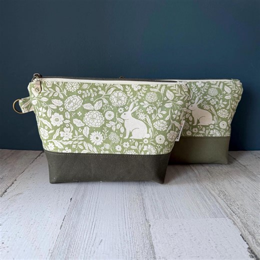 Small Sock Knitting Project Bag With Rabbits in Nature - Etsy