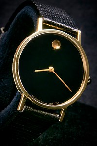 Vintage 1970s Movado Museum Watch 30mm, 14k Gold Mechanical, Minimalist Design, Original Leather Band - Etsy