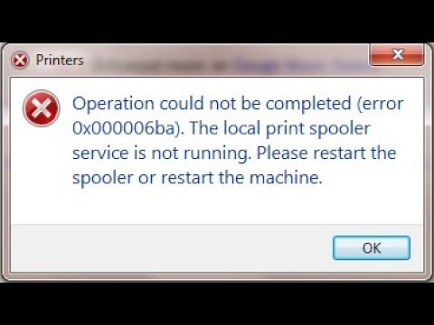 Operation Could not be completed (Error 0x000006ba) Restart Print Spooler