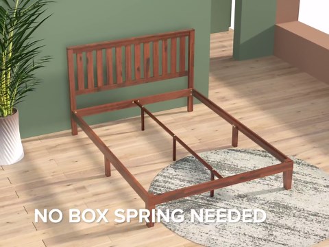 Zinus Alexia Wood Platform Bed Frame with headboard, Solid Wood Foundation with Wood Slat Support, No Box Spring Needed, Easy Assembly, Rustic Pine, King