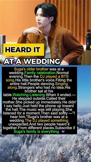 What Happened When Suga's Brother Heard His Song At A Wedding #kpop #bts #btsarmy #btsshorts