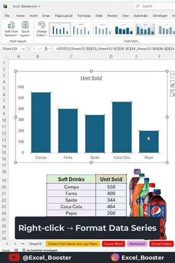 Turn Boring Charts into Stunning Visuals in Excel 🔥 (Step-by-Step) #excel #shorts #exceltips