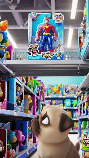 Epic Adventure: Pugo goes to the supermarket to buy superheroes!