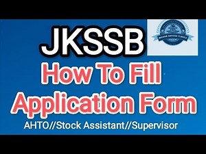 JKSSB// How To Fill Application Form//AHTO//Stock Assistant//Supervisor