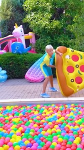 2.5K views · 20 reactions | Kids found a shark in swimming pool with balloons | Toys Review | Facebook