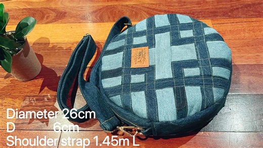Denim Crossbody Round Bag - Etsy