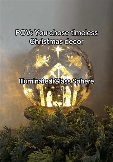 If you love timeless Christmas decor, this Illuminated Crackle Glass Nativity Globe from QVC is so beautiful. ✨🎄
