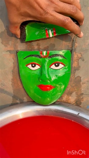 hu ru ru Rajasthani song🔥hu ru ru song🚩Krishna statue making at home🙏laddu ka green murti #short