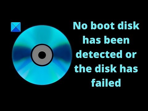 No boot disk has been detected or the disk has failed