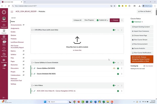 ACIS 1504_F25_Intro 2_Course Syllabus_Course Schedule