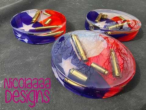 Texas Flag Shell Casings Resin Coasters 🇨🇱 (Minus One Oops 😅)