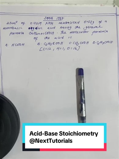 Stoichiometry is a topic JAMB will always focus on for its UTMExaminations As a JAMB student you cannot afford to play with Mole Concept, Equation Stoichiometry, Solution Stoichiometry, Acid-Base Stoichiometry, Concentration and Solubility with Limiting reagents and Excess Reagent #JAMB2026 #organicchemistry #chemistry #jamb #chemistry