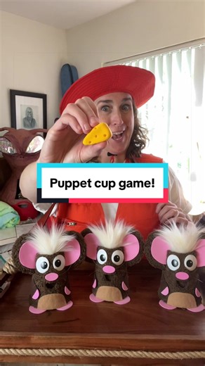 Puppet Cup Game: Find the Cheese!