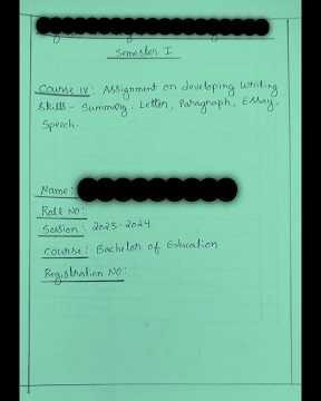 Course IV- Assignment on developing Writing Skills -Summary Letter Paragraph Essays Speech #bednotes