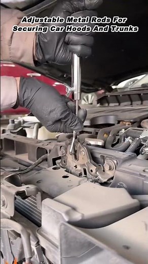 Adjustable Metal Rods For Securing Car Hoods And Trunks