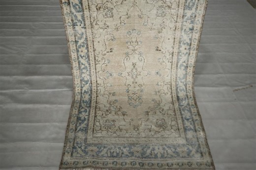 Vintage 3x5 Oriental Area Rug, Brown Persian Style Hand Knotted Faded Low Pile Wool Rug, Muted Rug, Neutral Rug, Distressed Rug, Dorm Rug - Etsy
