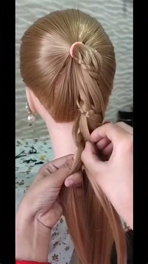Waterfall Braid Ponytail Tutorial❤️🫶#waterfall #braids #ponytail #tutorial #hair #viral #shortvideo