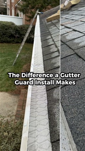 Clogged➡️Cleaned➡️Protected The last step is the game changer!#gutterguards #gutters