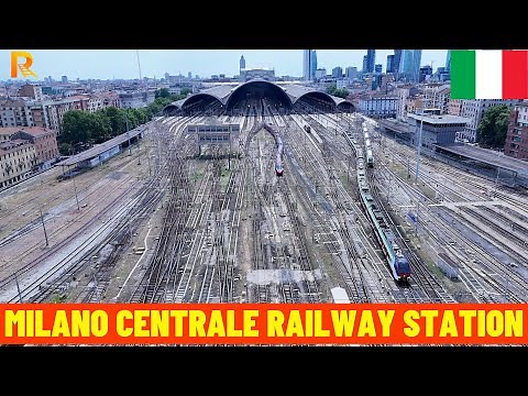 4K Milano Centrale Railway Station • Aerial Views of Italy’s Grand Rail Gateway | Drone Footage