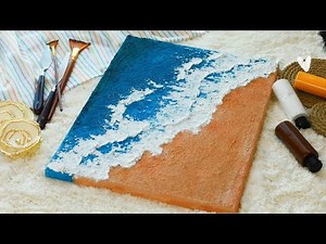 DIY Ocean Waves Textured Painting using Salt