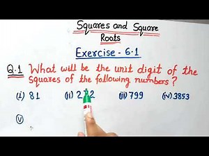 Exercise 6.1 Q1 class 8 | CH:6 squares and square root Ex 6.1 Q1 class 8 | NCERT Maths class 8
