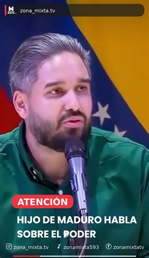 Zona Mixta . TV on Instagram: "El hijo de Nicolás Maduro aseguró que el chavismo mantendrá el control político y afirmó que su padre envió un mensaje al pueblo venezolano en el que pidió no desanimarse, señalando que se encuentra bien y que continúa firme junto a su entorno, en medio del complejo escenario político que atraviesa el país. #Venezuela #NicolasMaduro #Urgente #mundo"