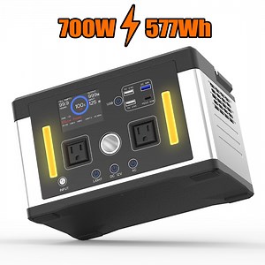 Hepway Euler P700 577Wh Portable Power Station, 2x700W(Peak 1000W) AC Outlets & LED Flashlight, Lithium ion Battery, Solar Charging Silent Solar Generator for CPAP Outdoor Camping RV Travel Home Use